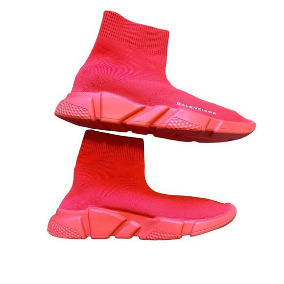 BALENCIAGA Speed Trainer Red Men's Shoes Size 42 - Picture 1 of 7